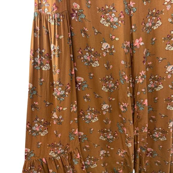Natural Life Pants Size XL Floral Print Palazzo Wide Leg PullOn Waist Boho Pants - Picture 5 of 8